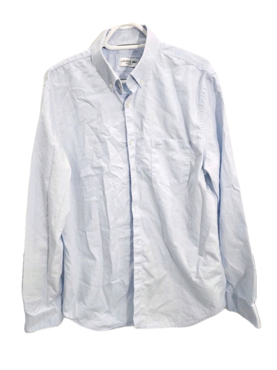 Lacoste Other - Lacoste Shirt Mens Collar Size 16 Blue, M-L Button Down Long Sleve Oxford Pocket